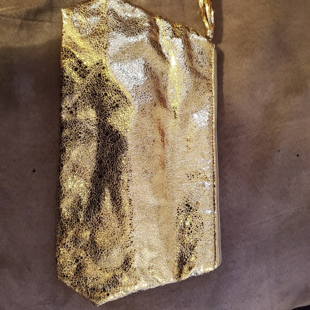 Soft gold accessory bag
